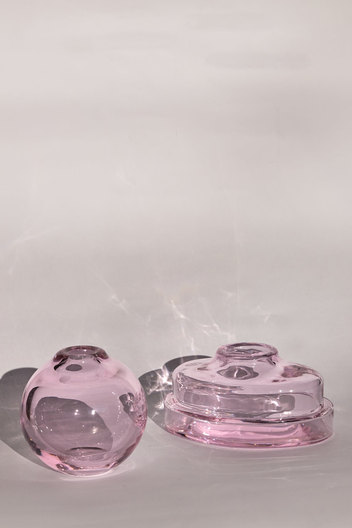 Asinara Handmade Crystal Vase — Pink