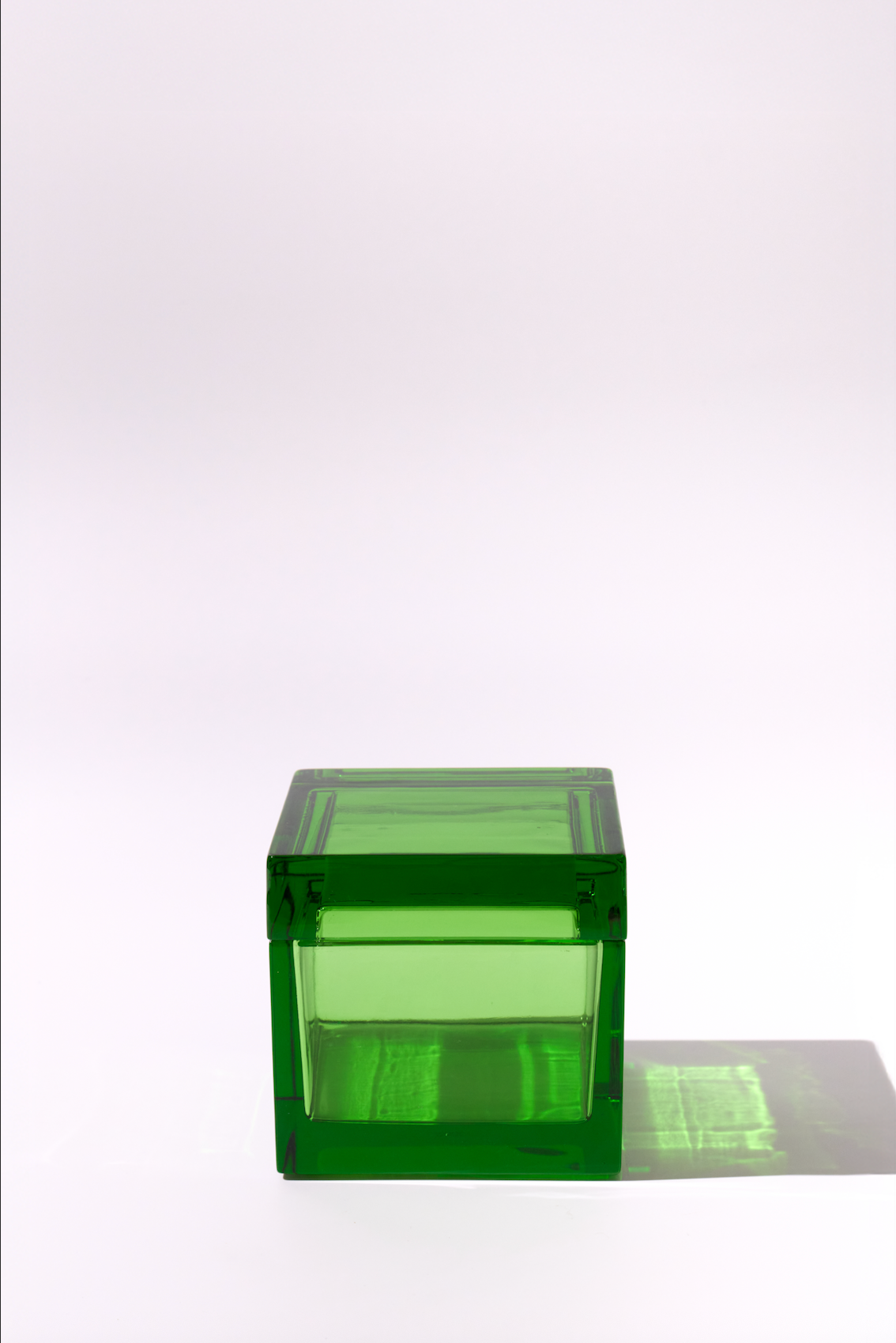 Palmi — Hand-Blown Crystal Box, Emerald