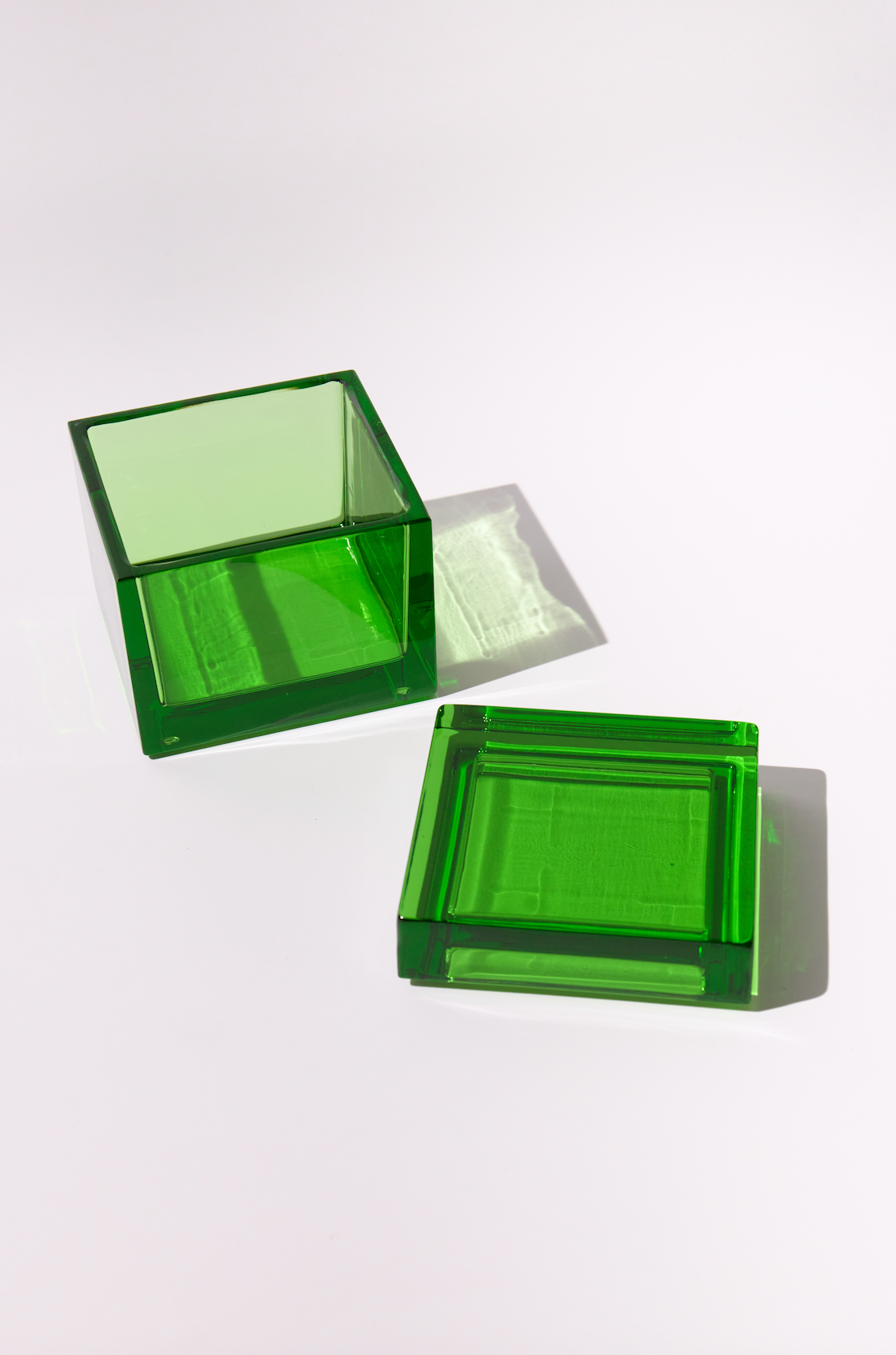 Palmi — Hand-Blown Crystal Box, Emerald