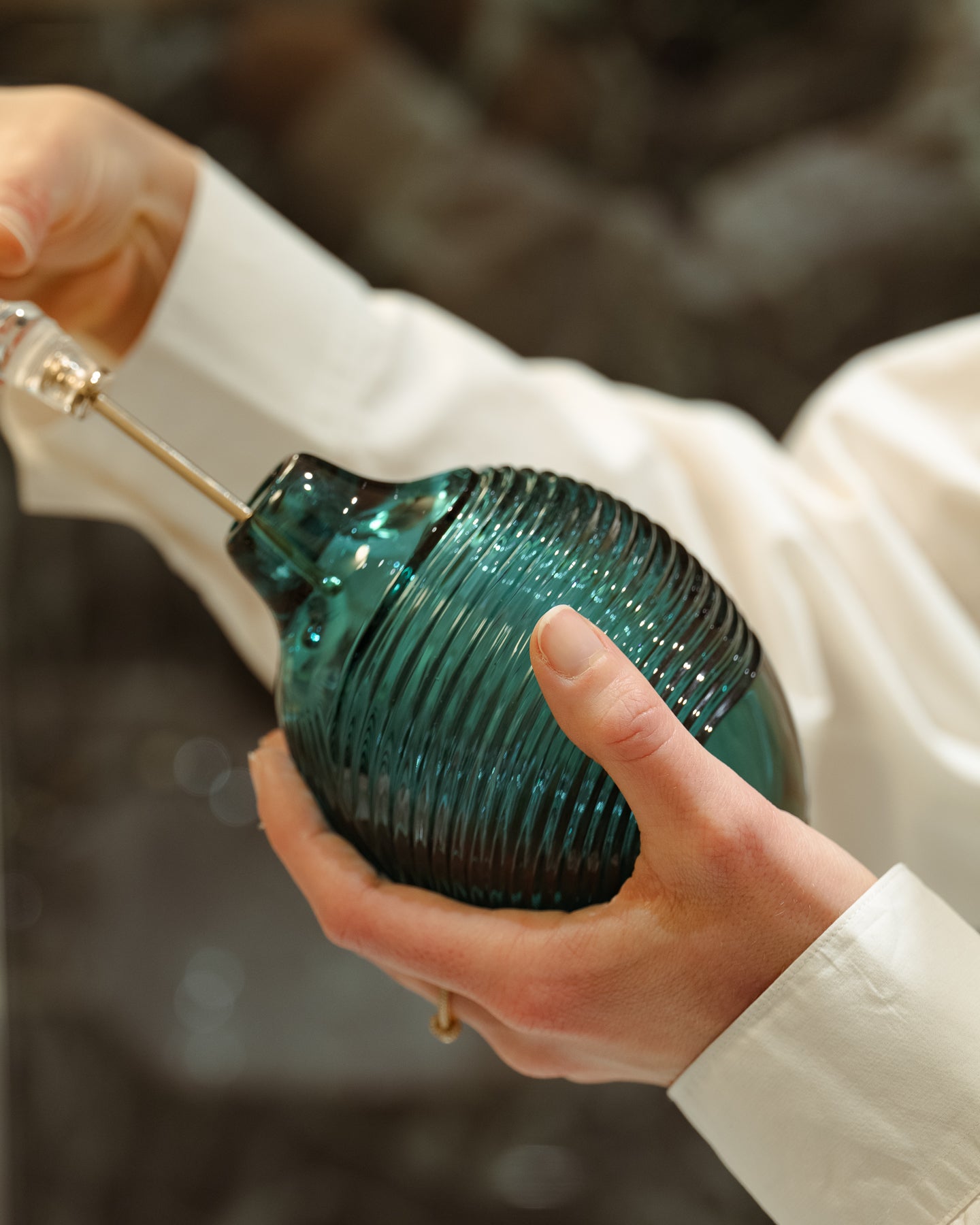 Cor — Crystal Perfume Bottle, Green