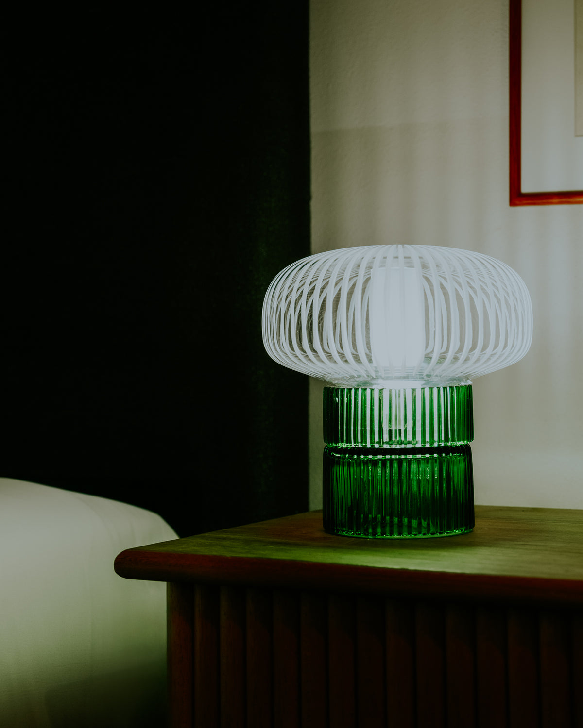 Tello Green + Piccolo Clear — Lampada da Tavolo in Cristallo