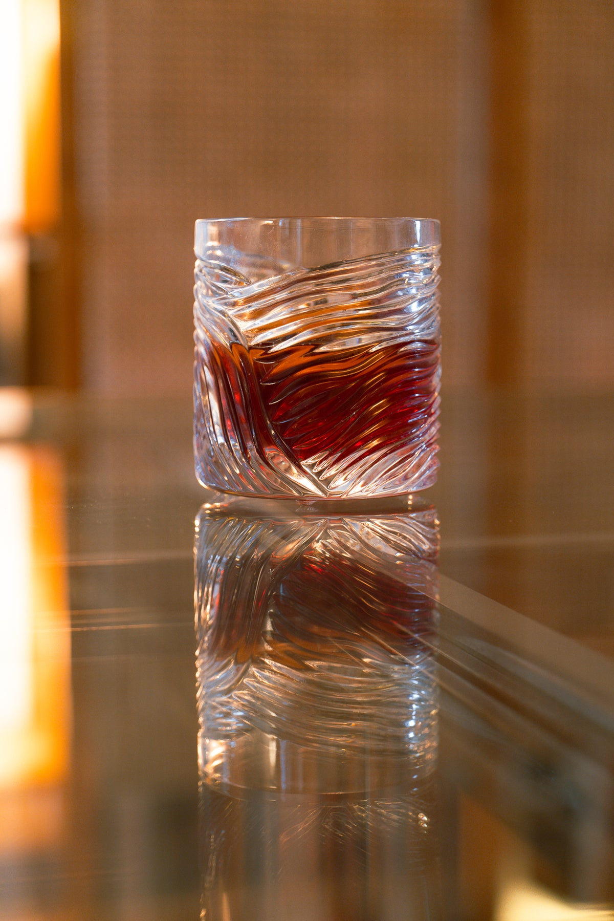 Grecale Hand-Engraved Crystal Glass — Clear, Small