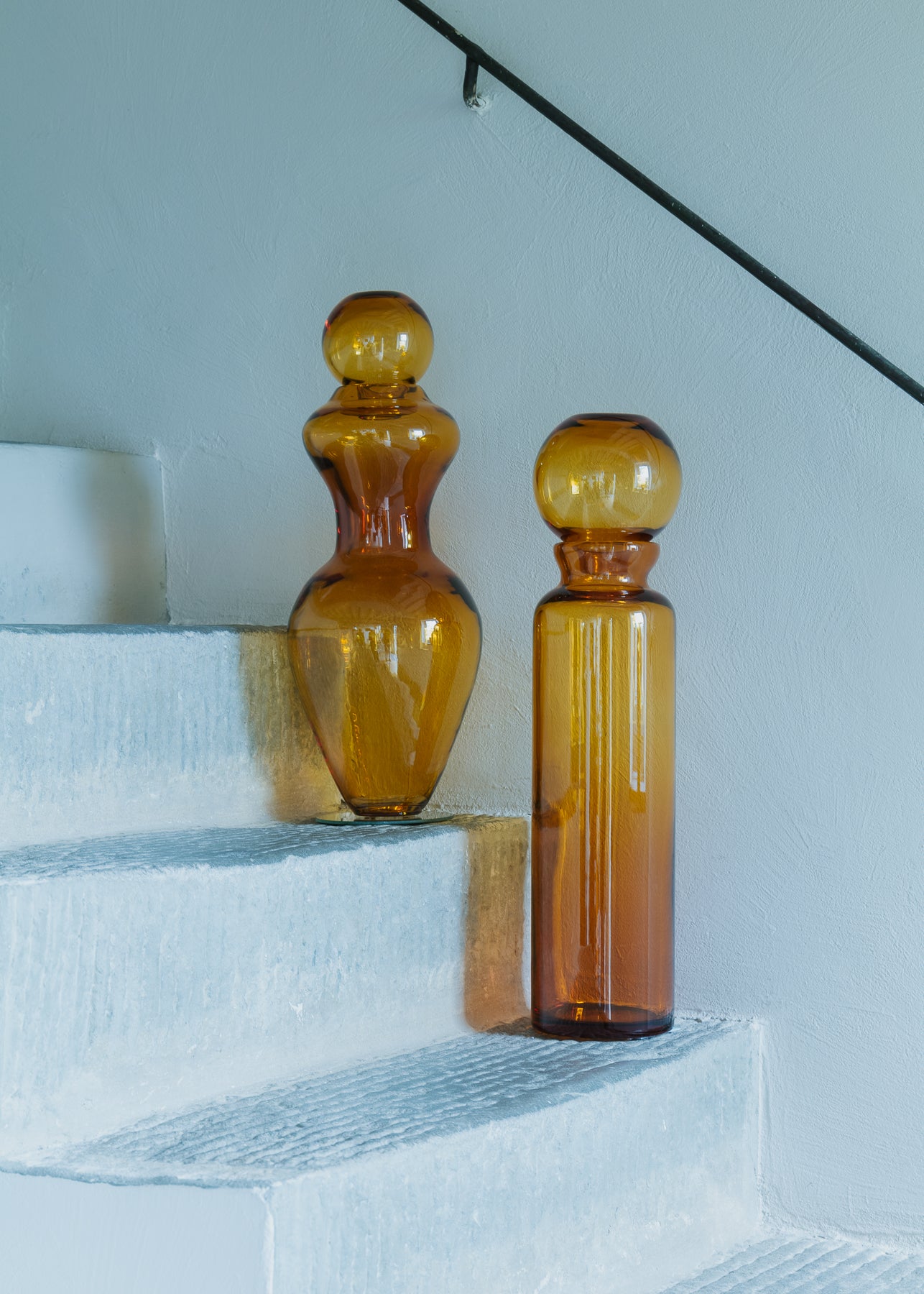 Ustica — Vaso in Cristallo Soffiato a Mano, Ambra