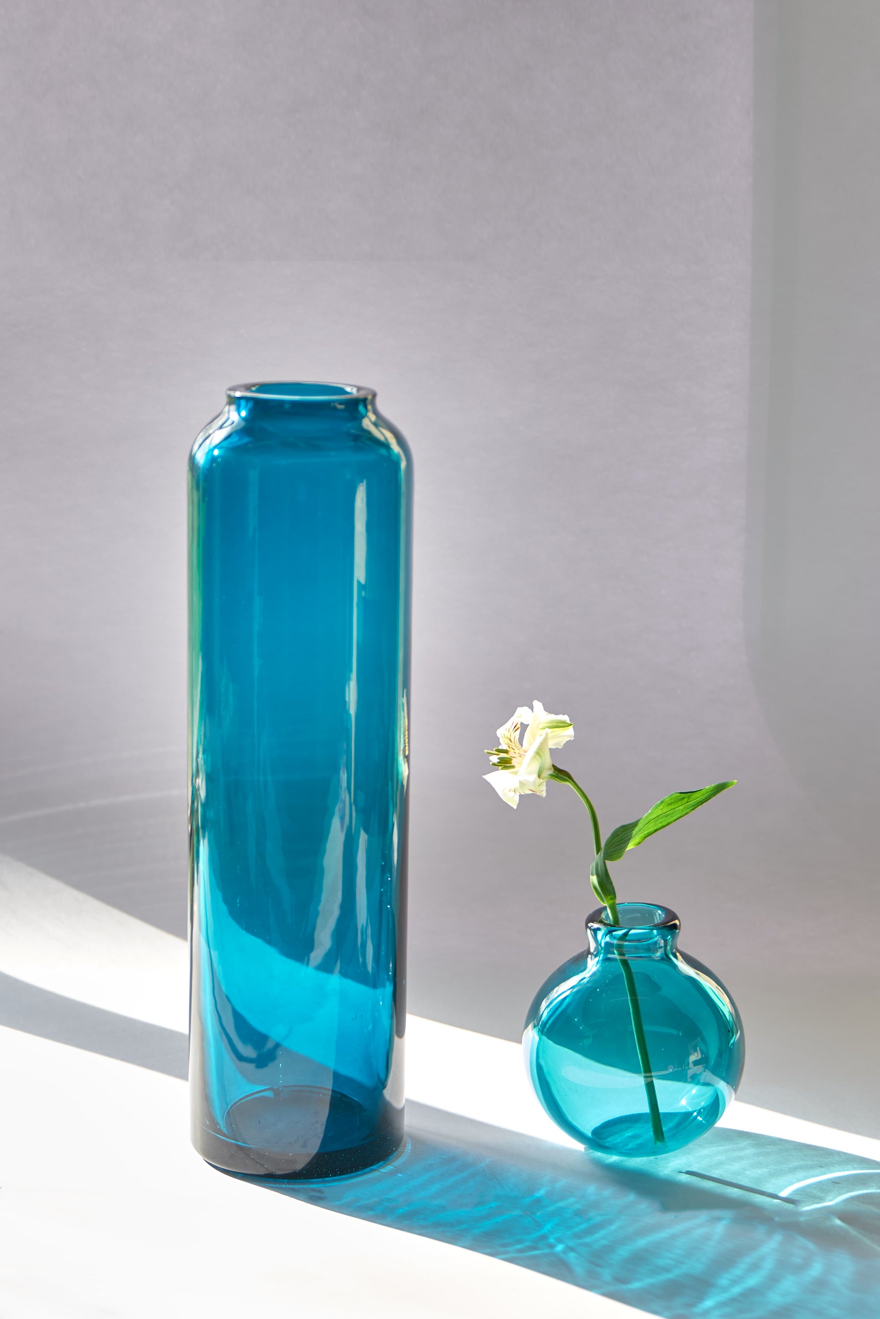 Amalfi — Vaso in Cristallo Pregiato, Blu Ottanio