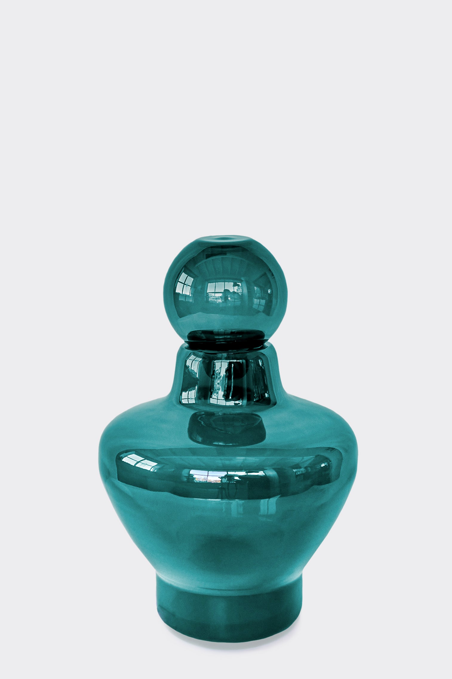 Capri Crystal Vase — Deep Teal