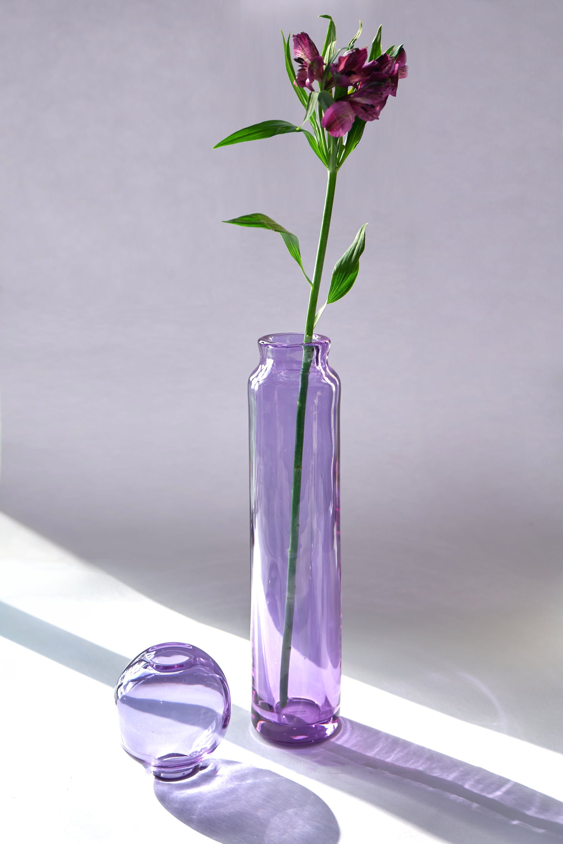 Filicudi — Hand-Blown Crystal Vase, Two-Piece, Light Violet