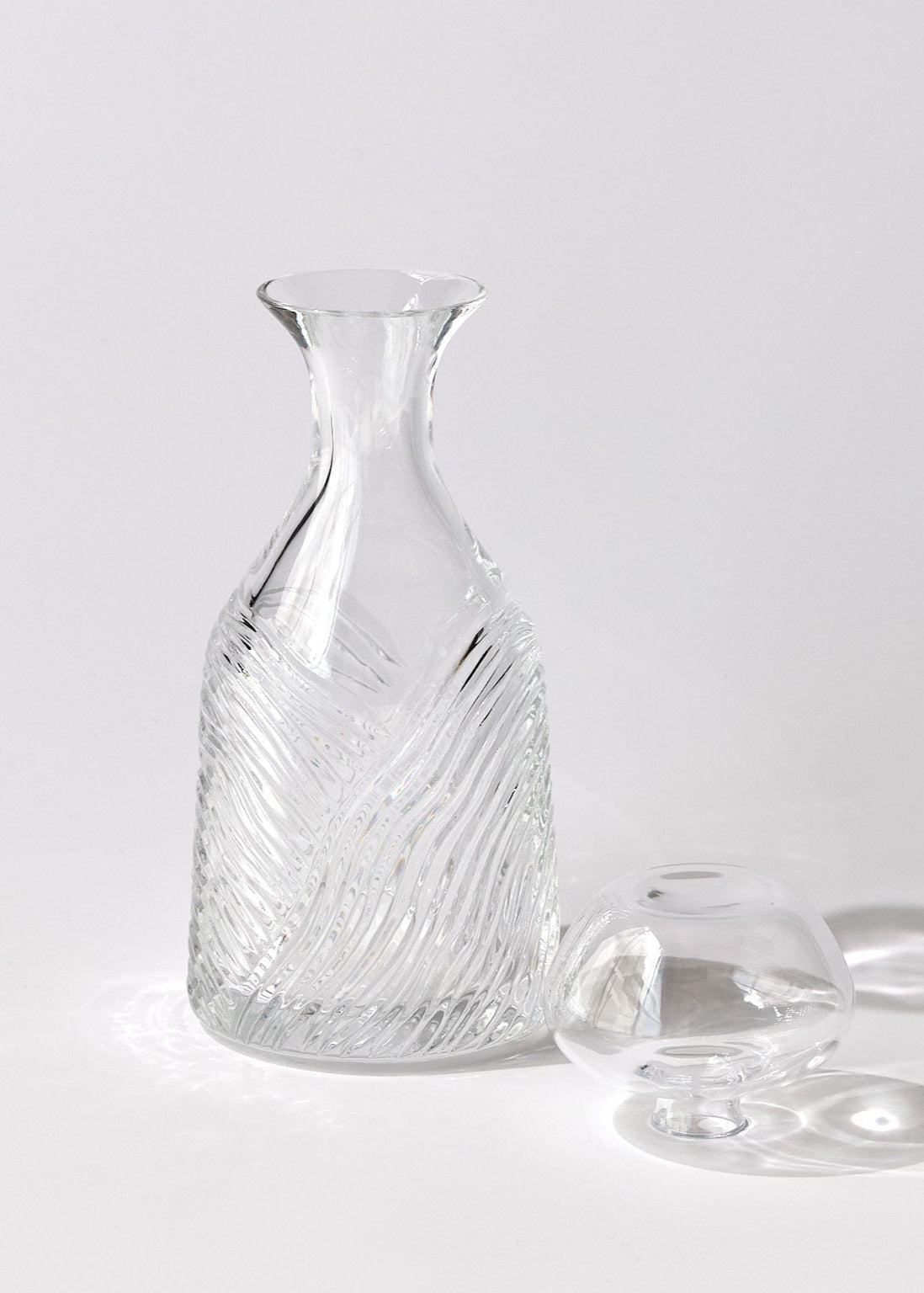 Grecale — Caraffa in Cristallo Incisa a Mano, Trasparente