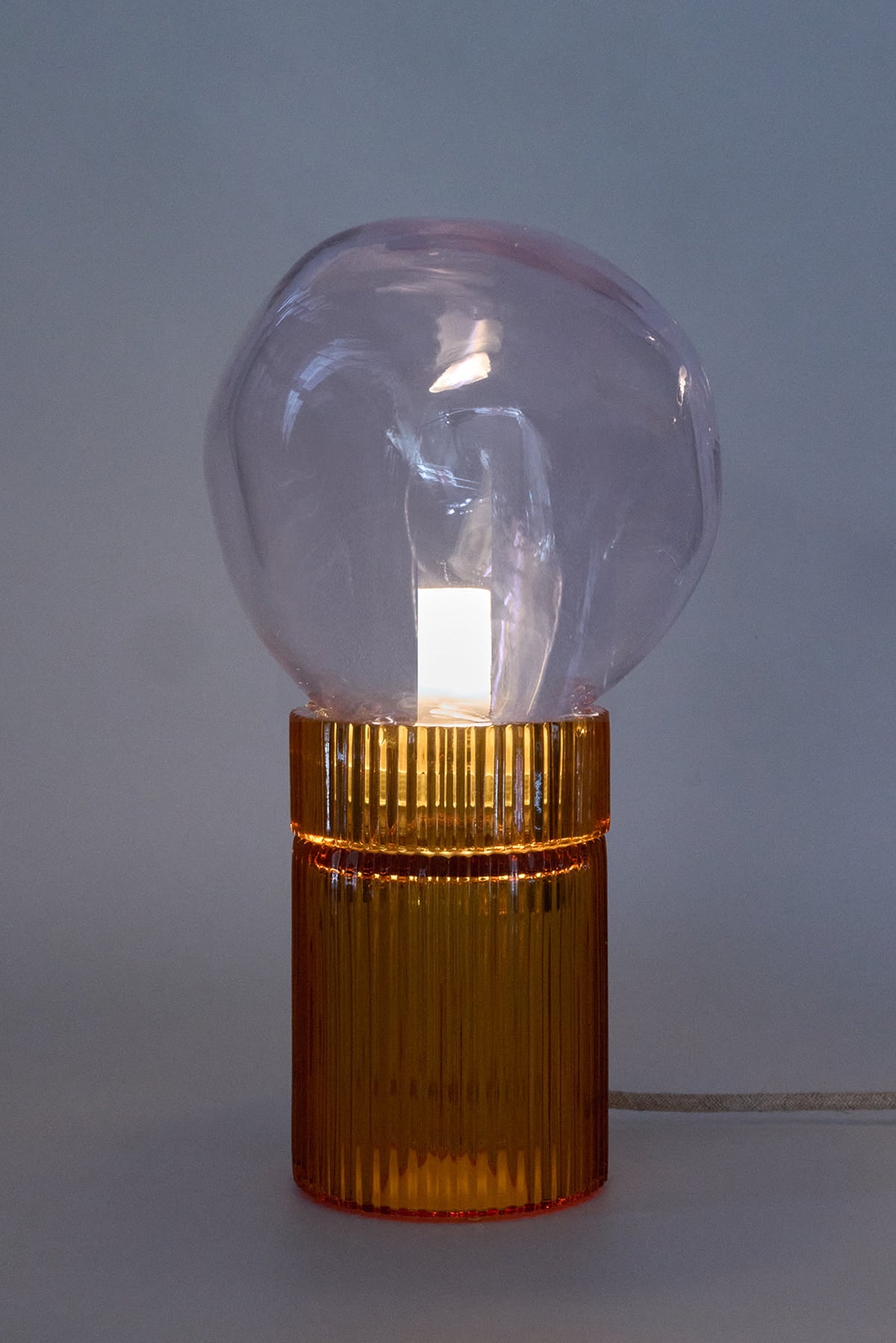 Nina Amber + Nuvola Pink — Lampada da Tavolo in Cristallo