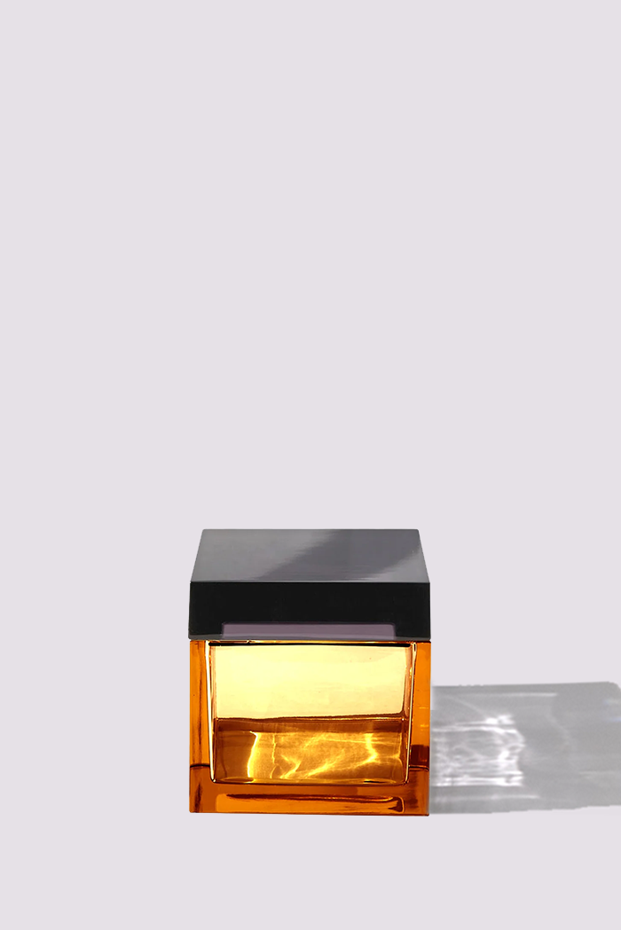 Palmi — Hand-Blown Crystal Box, Amber + Violet