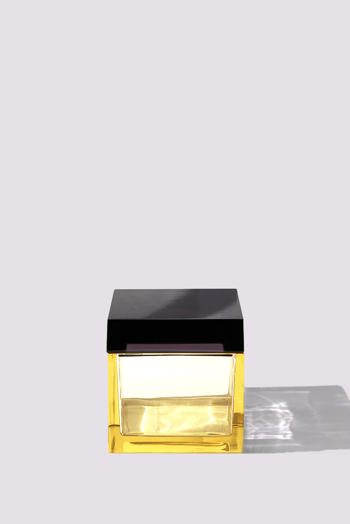 Palmi — Hand-Blown Crystal Box, Yellow + Violet