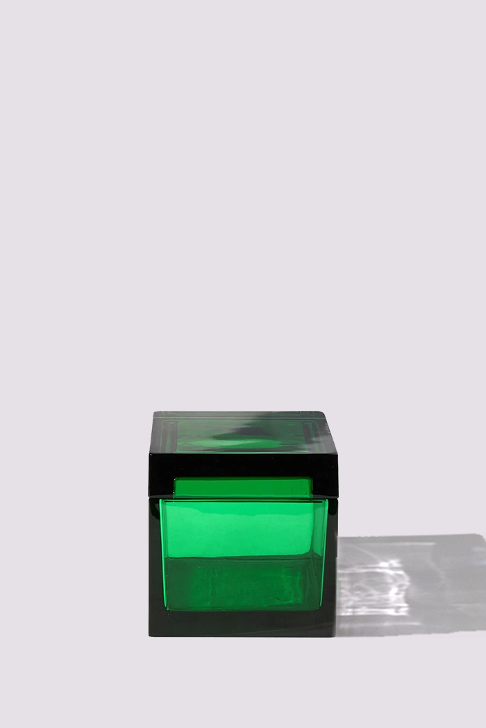 Palmi — Hand-Blown Crystal Box, Green