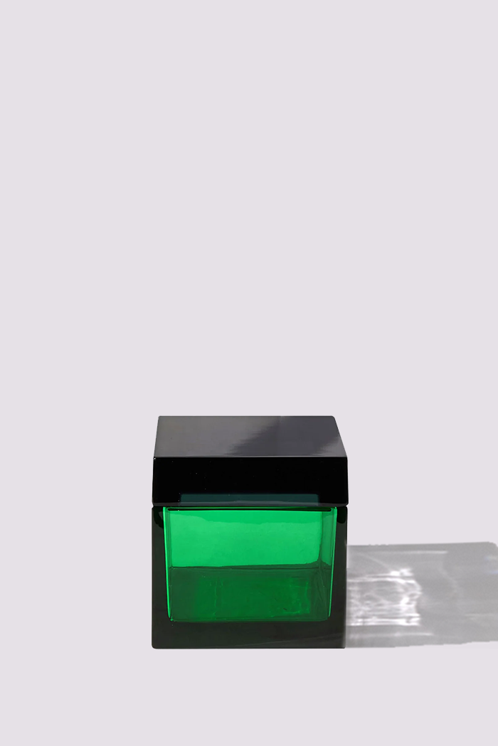 Palmi — Hand-Blown Crystal Box, Green + Violet
