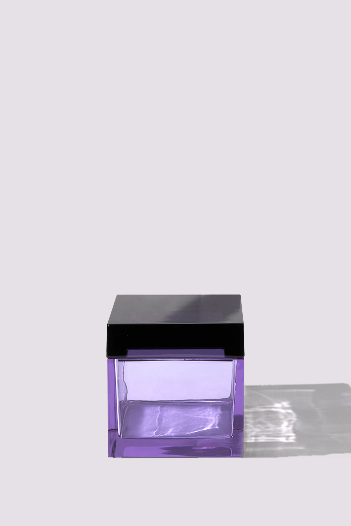 Palmi — Scatola in Cristallo Soffiato a Mano, Lilla  + Viola