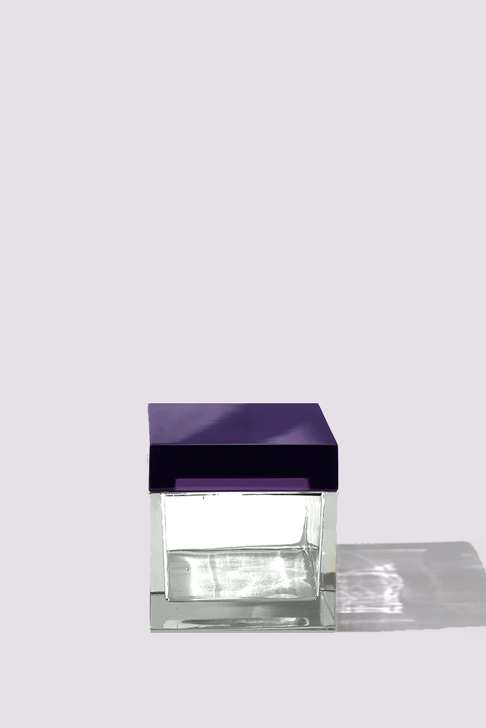 Palmi — Scatola in Cristallo Soffiata a Mano, Trasparente + Viola