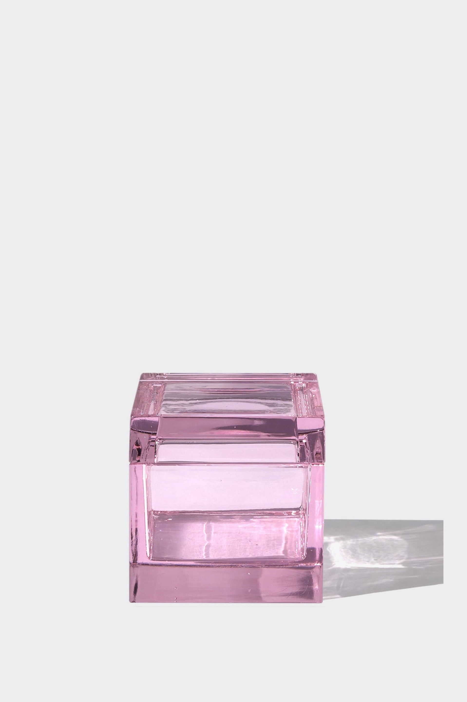 Palmi — Scatola in Cristallo Soffiata a Mano, Rosa