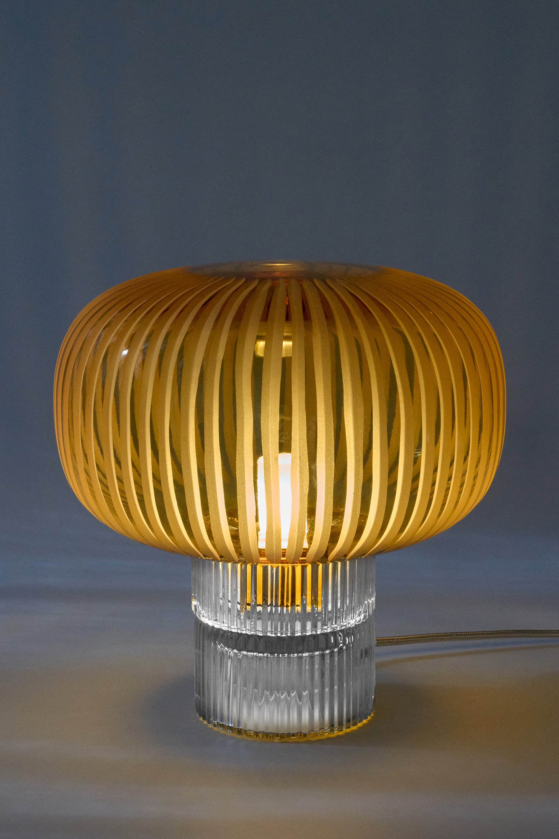 Tello Clear + Grande Amber — Crystal Table Lamp