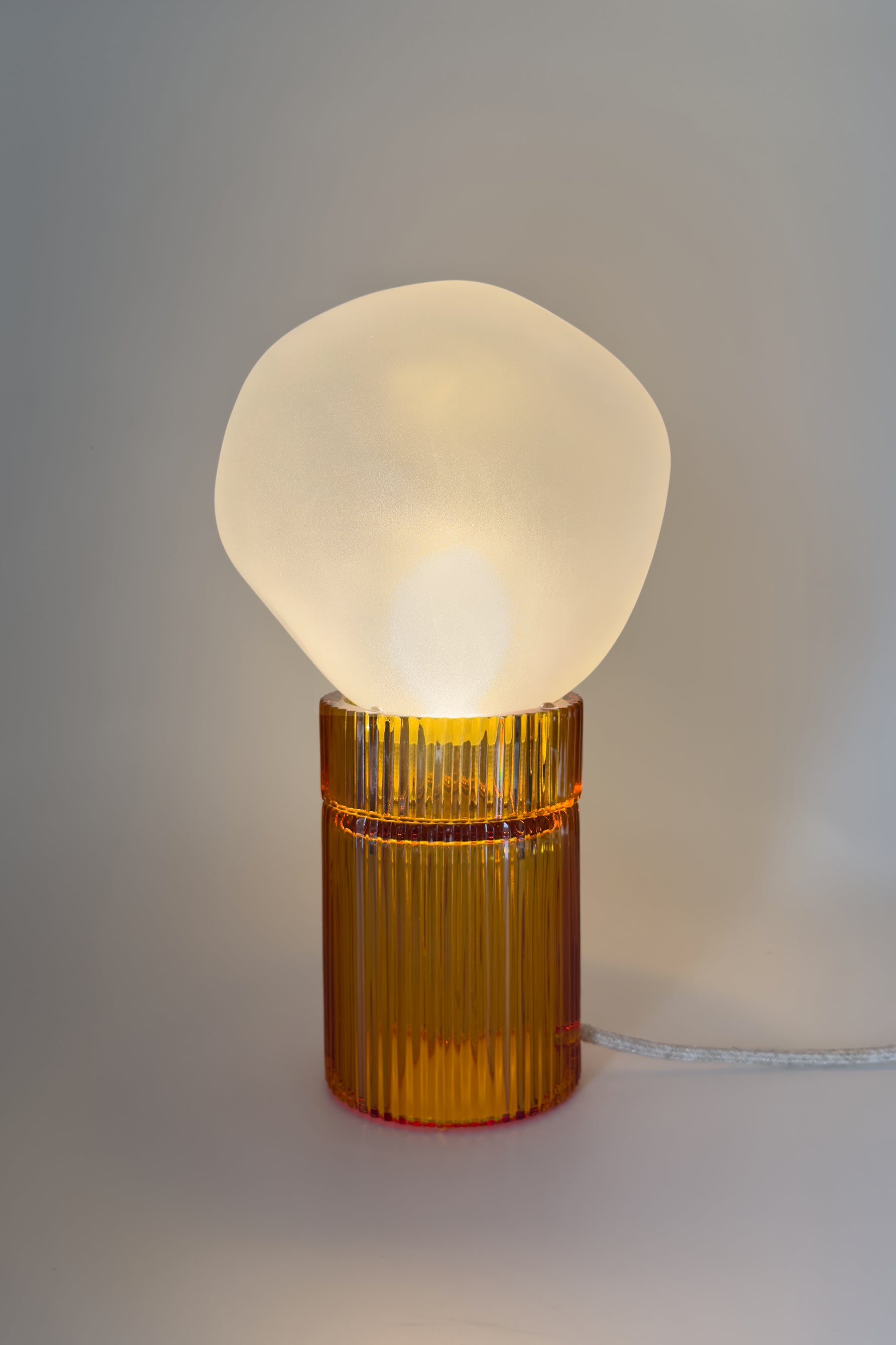 Nina Amber + Nuvola Iced Clear — Crystal Table Lamp