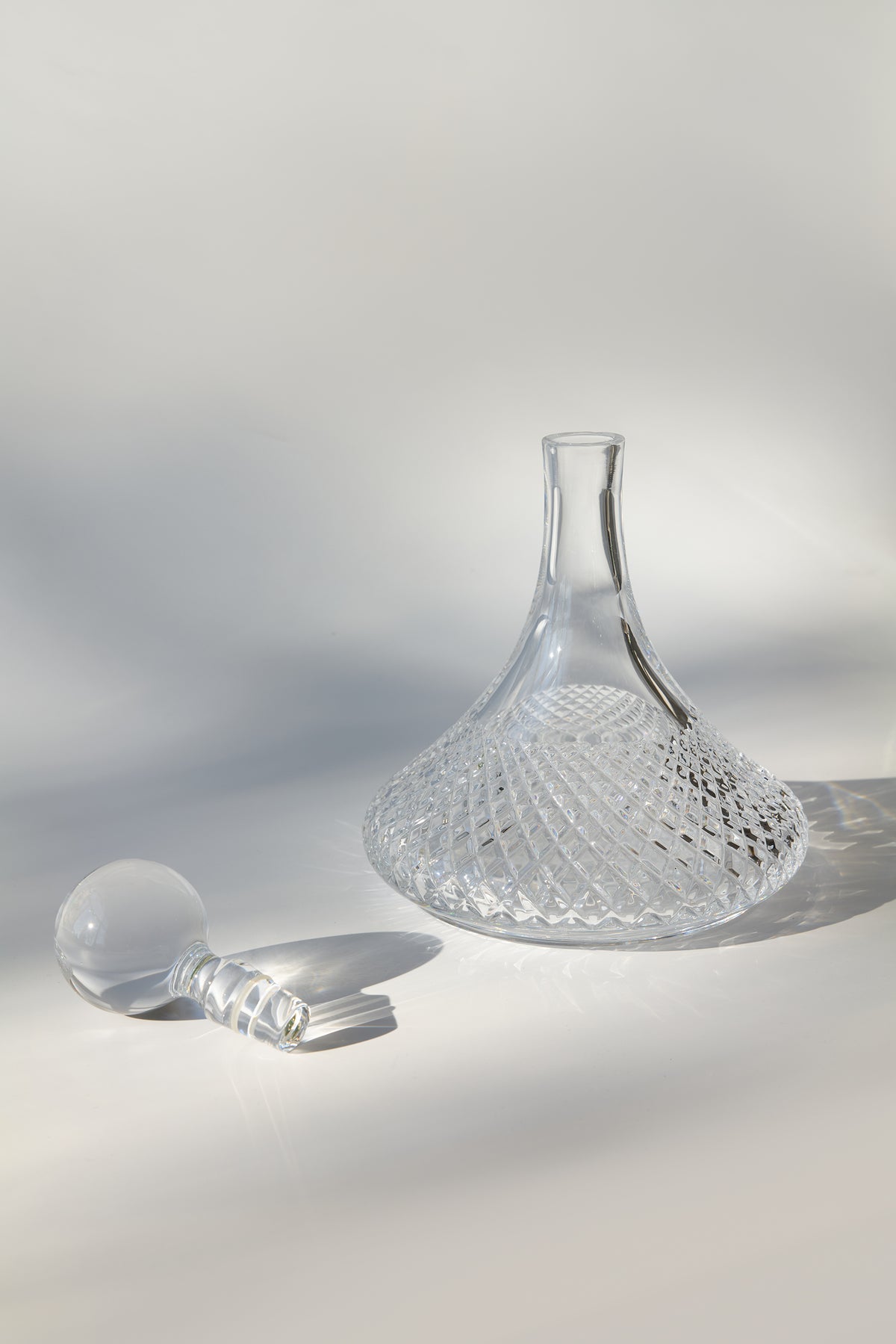 Baguette Hand-Engraved Crystal Carafe — Clear