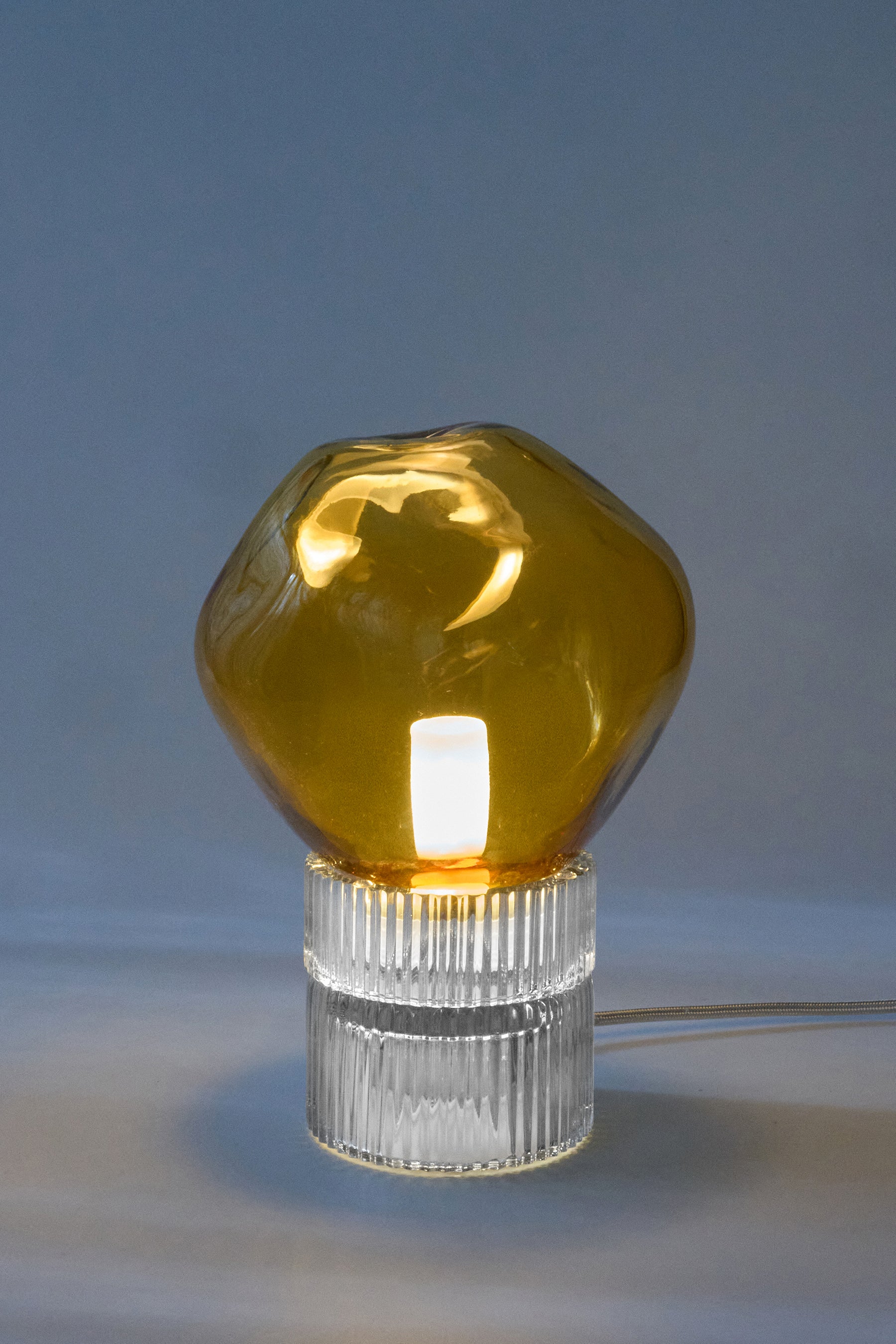 Tello Clear + Nuvola Amber — Crystal Table Lamp