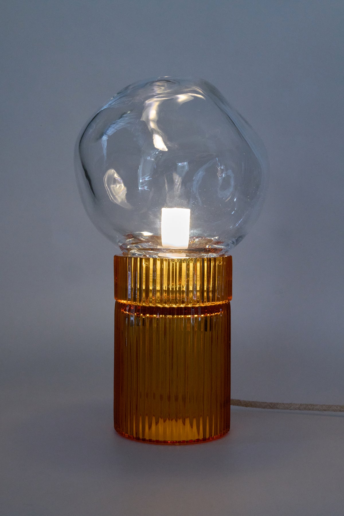Nina Amber + Nuvola Clear — Lampada da Tavolo in Cristallo