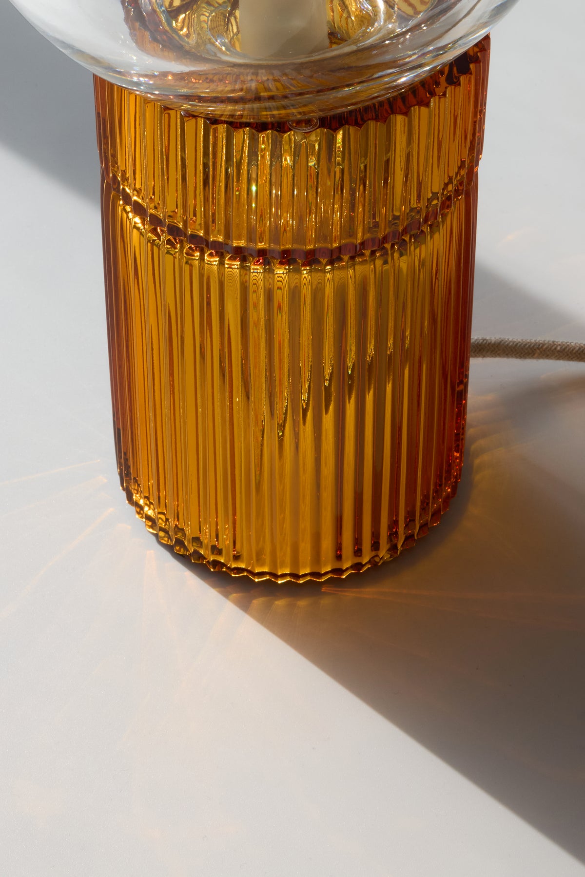 Nina Amber + Nuvola Clear — Lampada da Tavolo in Cristallo