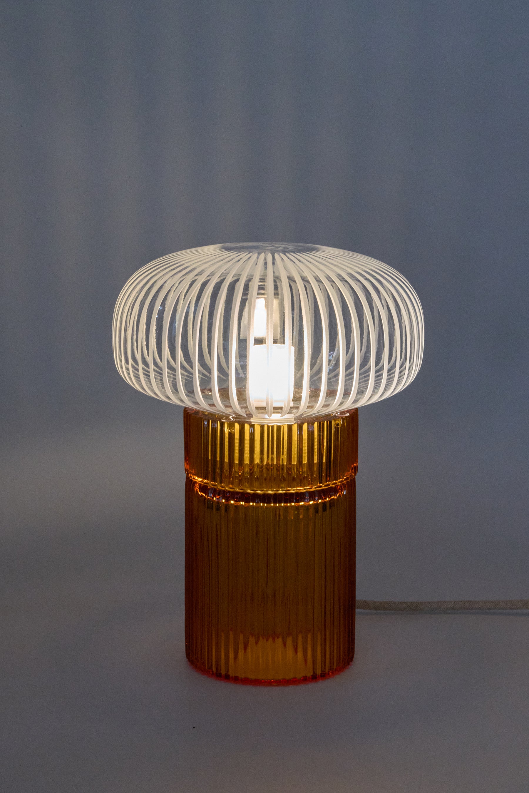 Nina Amber + Piccolo Clear — Lampada da Tavolo in Cristallo