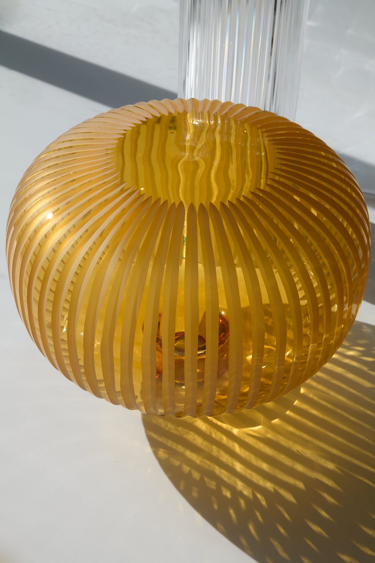 Onna Clear + Grande Amber — Lampada da Tavolo in Cristallo