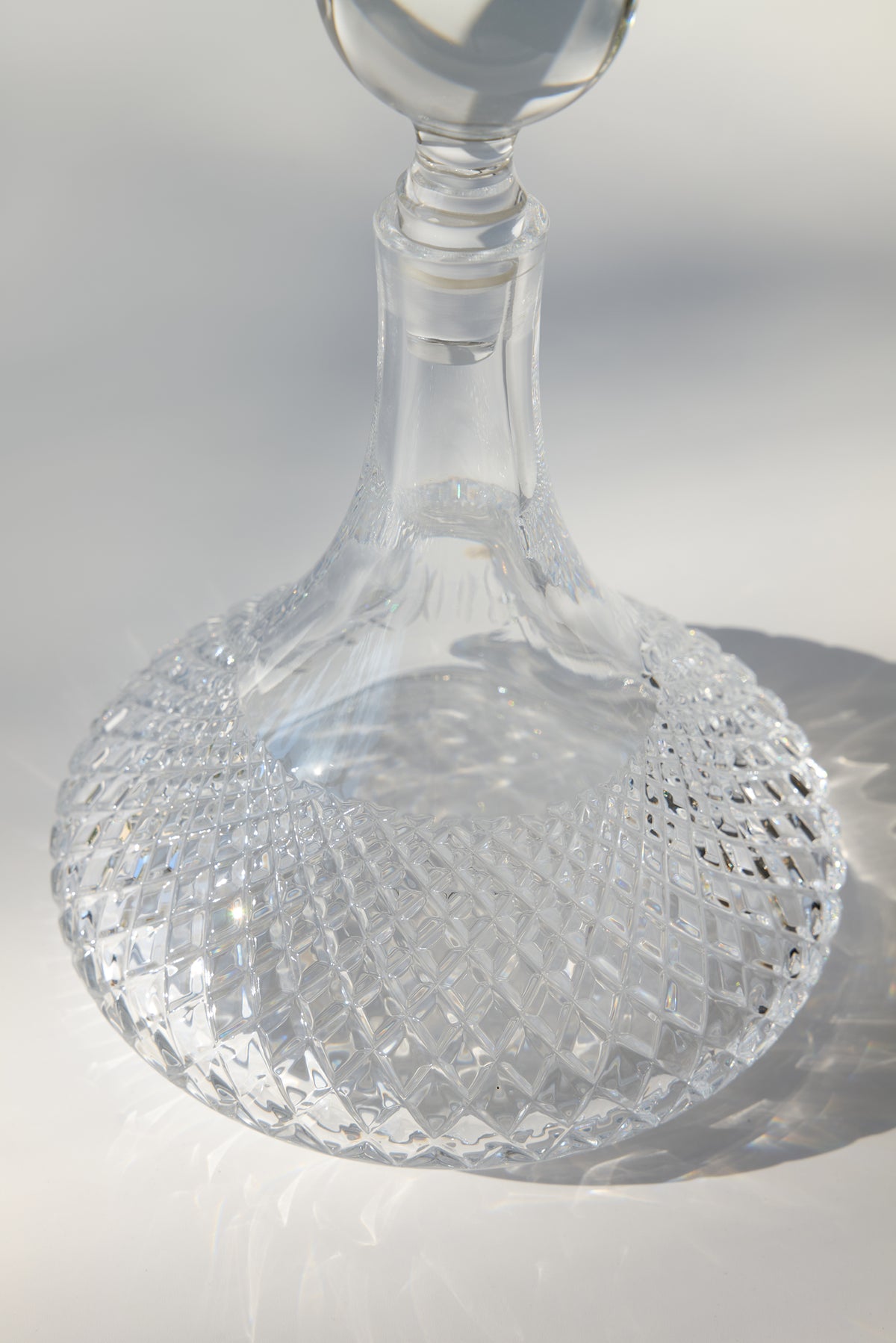 Baguette Hand-Engraved Crystal Carafe — Clear