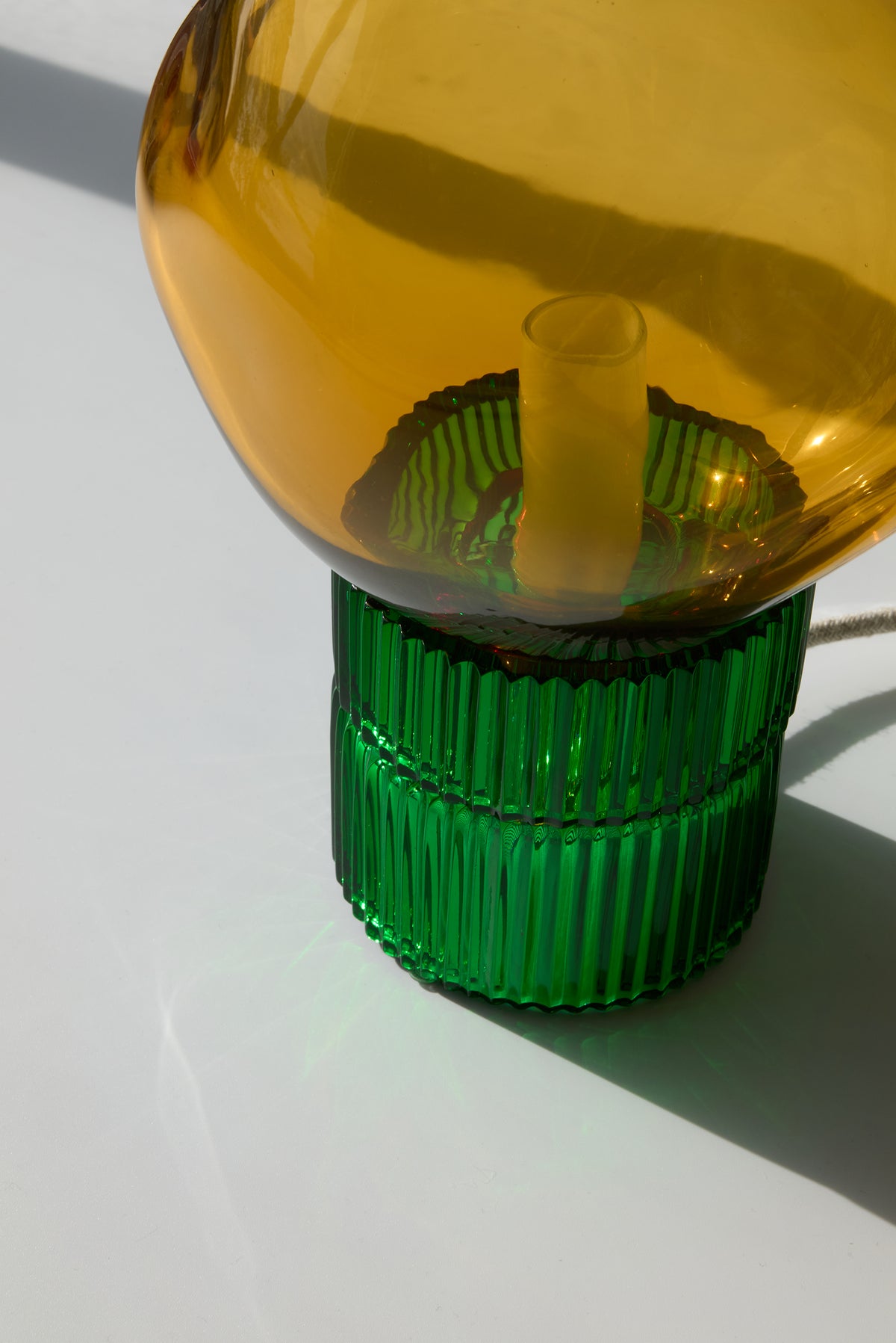 Tello Green + Nuvola Amber — Lampada da Tavolo in Cristallo