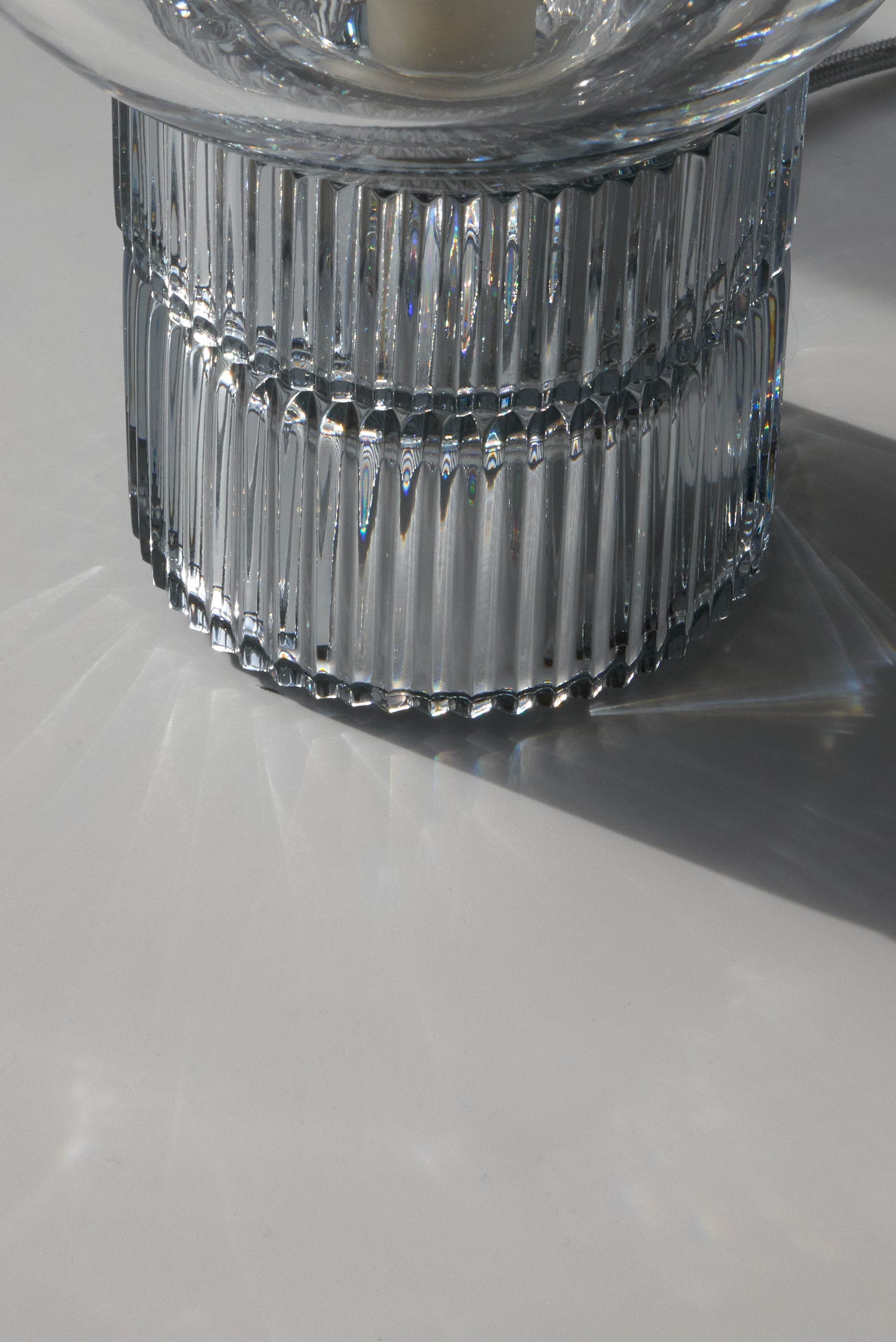 Tello Grey + Nuvola Clear — Lampada da Tavolo in Cristallo