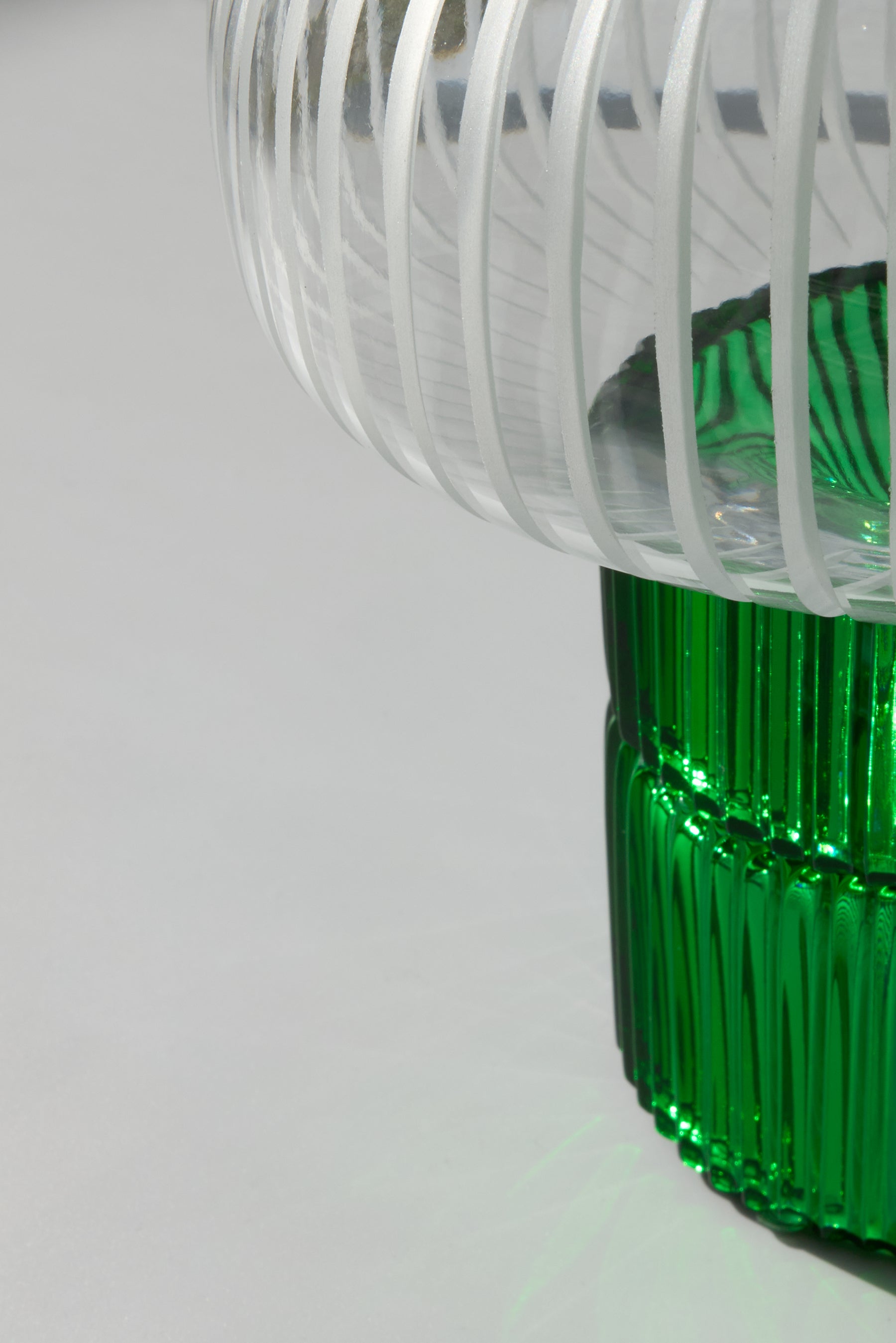 Tello Green + Piccolo Clear — Lampada da Tavolo in Cristallo