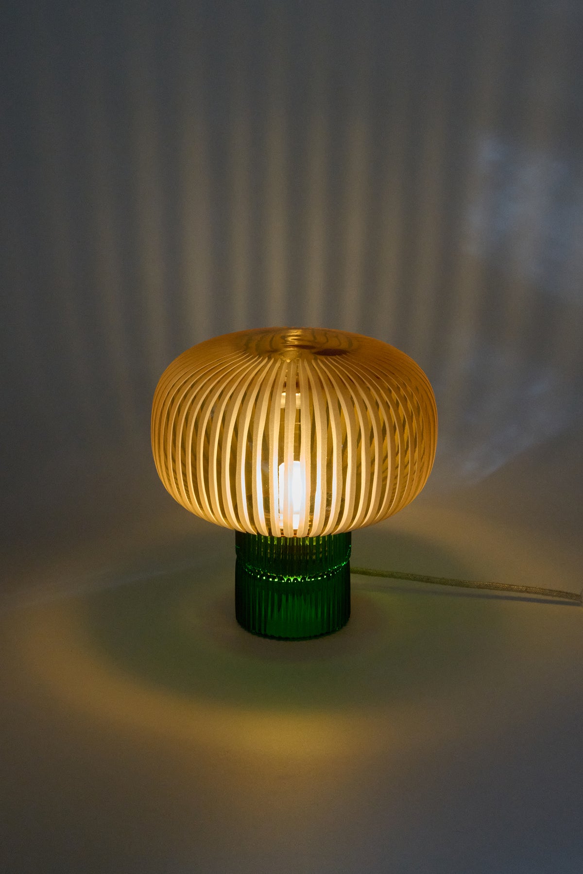 Tello Green + Grande Amber — Lampada da Tavolo in Cristallo 
