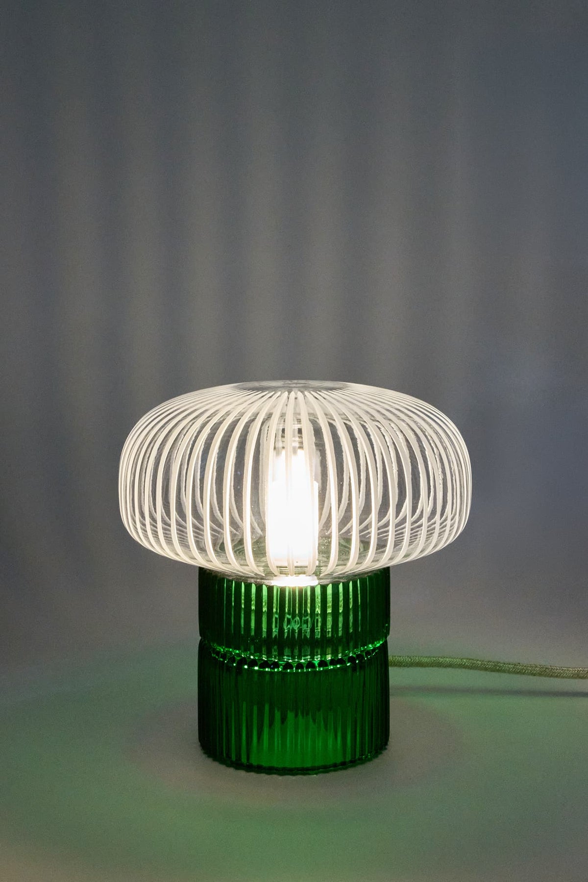 Tello Green + Piccolo Clear — Lampada da Tavolo in Cristallo
